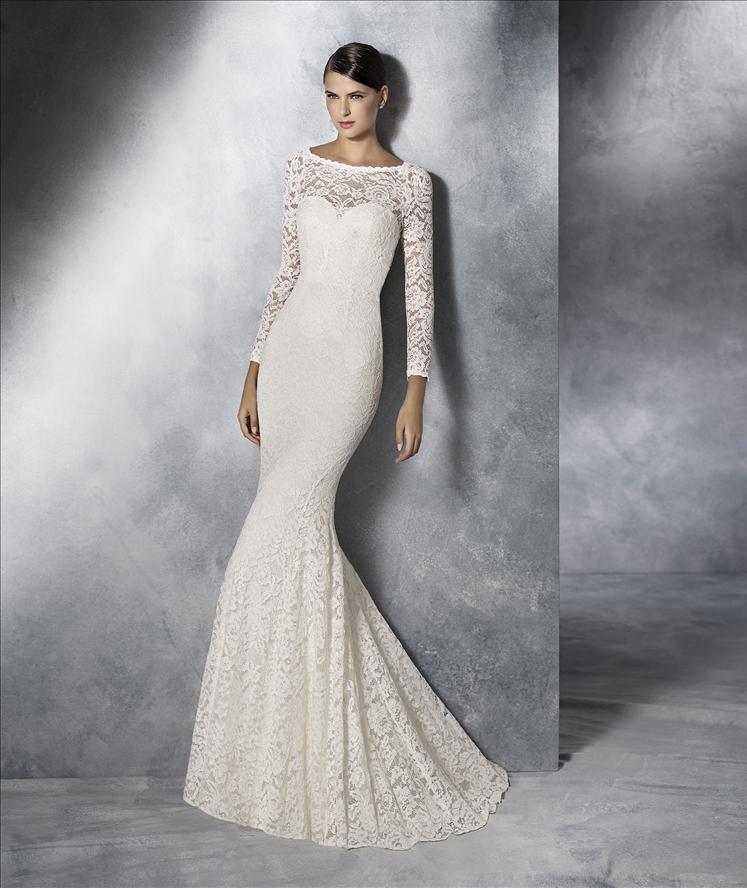 White One JIANNA Size 10 Wedding Dress Lace Mermaid Bridal - Image 4