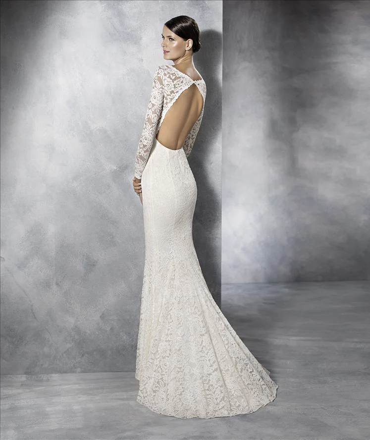 White One JIANNA Size 10 Wedding Dress Lace Mermaid Bridal - Image 5