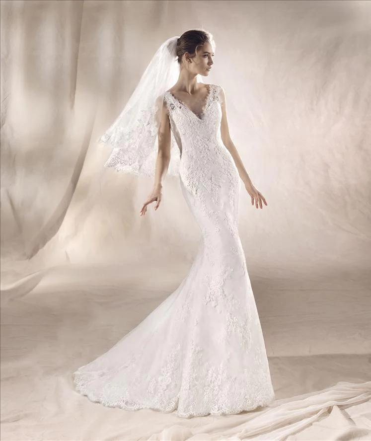 White One Bridal SAEKO Size 14 Wedding Dress Lace Mermaid - Image 2